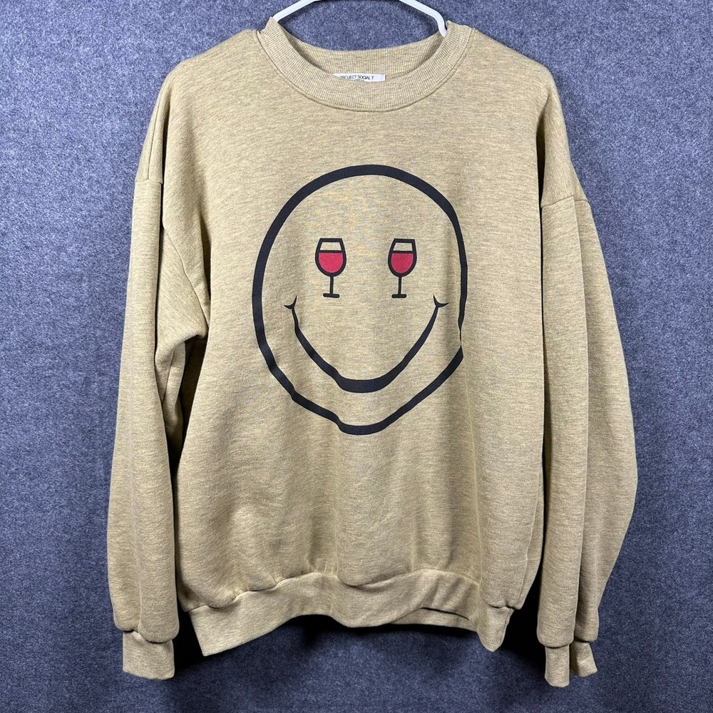 Women's Medium Wine Project‎ Social T Los Angeles Smiley Face Graphic Sweatshirt